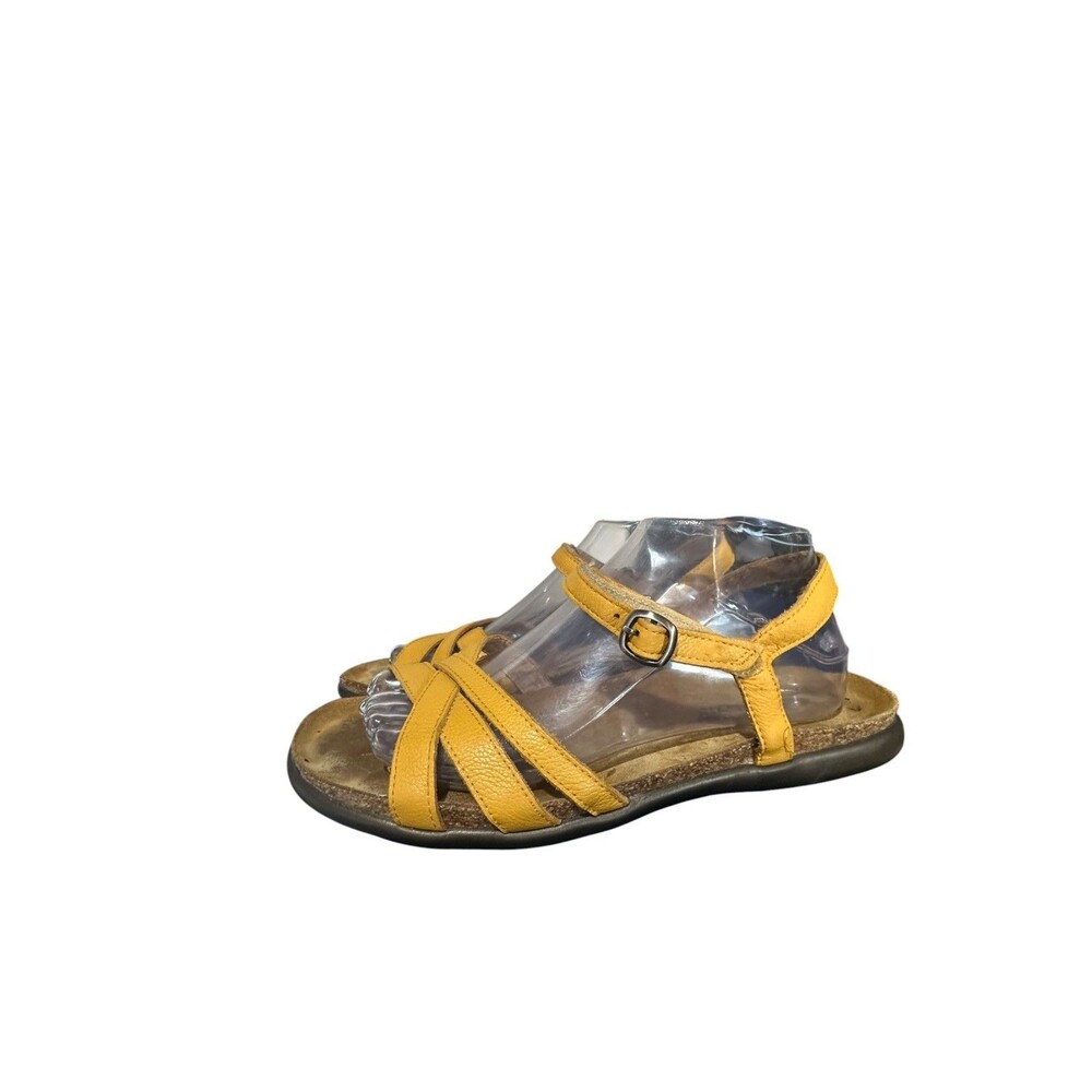 Naot Patricia Sandals Women's 10 EU 41 Leather Cork Footbed Strappy Mustard